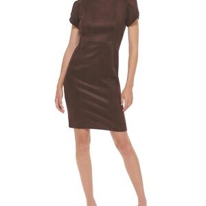 Calvin Klein Chocolate Brown Suede Dress